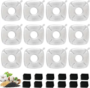12Pack Cat Water Fountain Filter For Veken Water Fountain 67oz/2L, 95oz/2.8L,135oz/4L, Pet Cat Fountain Filter Replacement, with Pre-Filter Sponges for Veken Water Fountain Filters Cat Water Dispenser