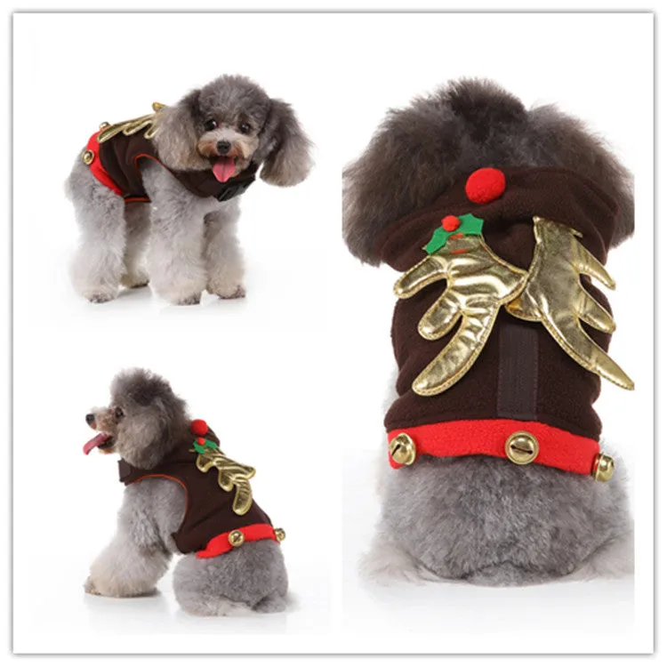 2x Halloween Xmas Christmas Gifts Decoration Christmas Supplies Dog Clothes Funny Pet Outfit