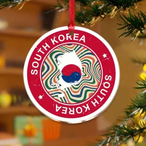 3" Acrylic Christmas Ornaments 2024 South Korea Funny Xmas Ornament Bauble Christmas Tree Decorations Flag Sports Bar Party Events Keepsake Transparent Disc Stocking Name Tag