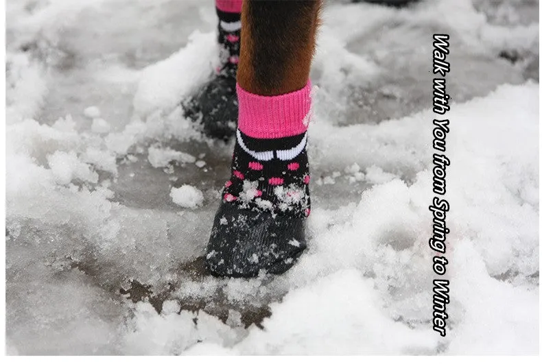 A99 WPS 4 Pcs Pet Dog Socks Anti Slip Dog Socks - Outdoor Dog Boots Waterproof Dog Shoes Paw Protector Traction Control for Hardwood Floors