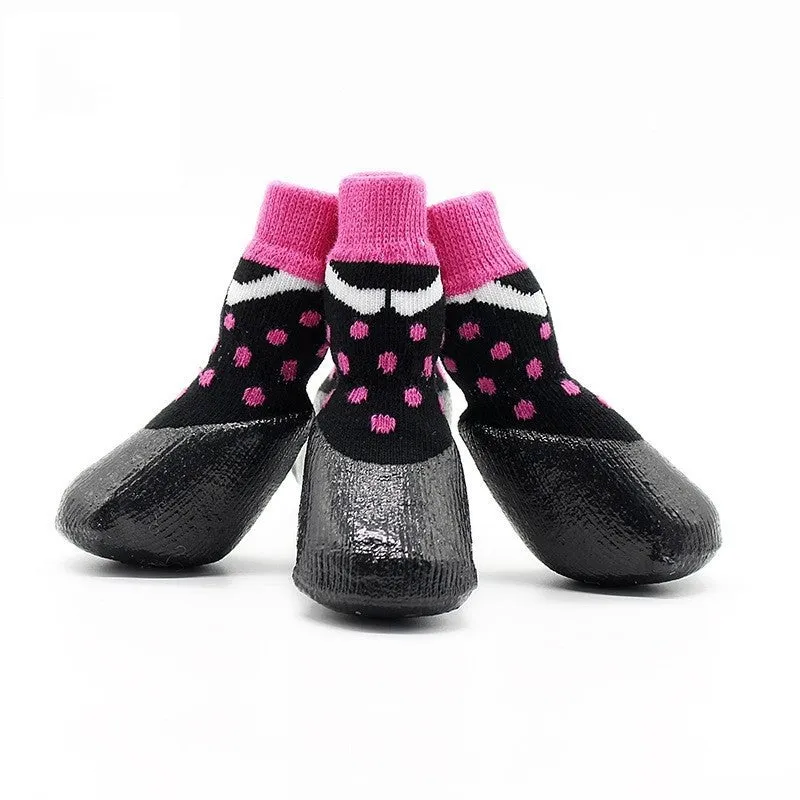 A99 WPS 4 Pcs Pet Dog Socks Anti Slip Dog Socks - Outdoor Dog Boots Waterproof Dog Shoes Paw Protector Traction Control for Hardwood Floors
