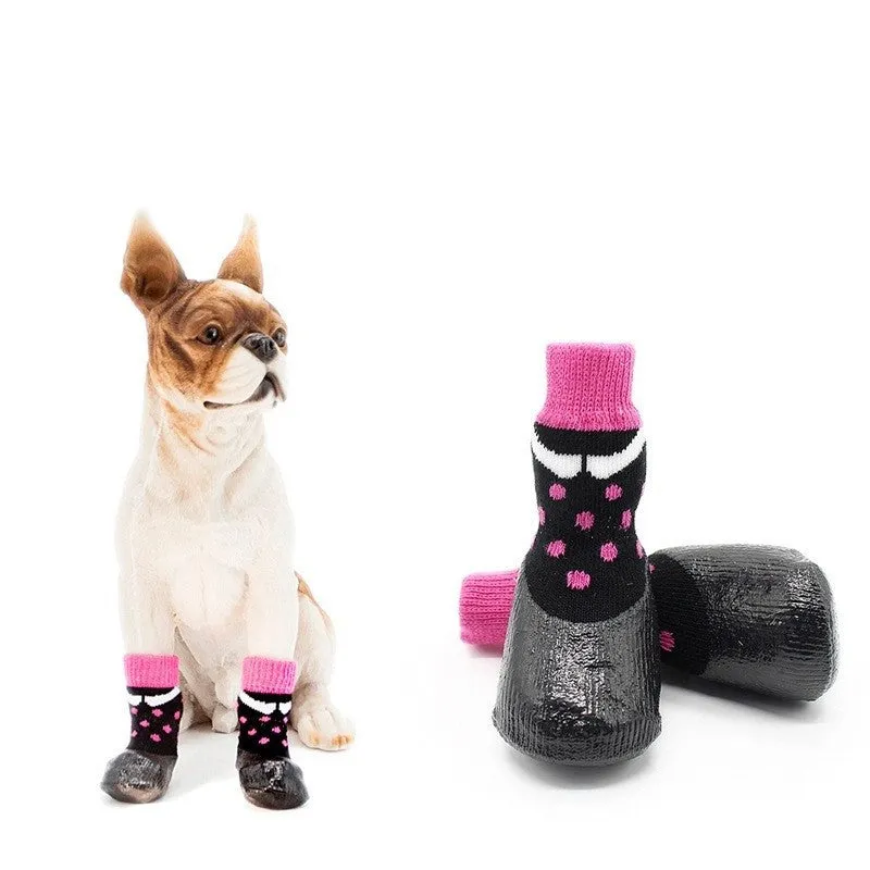 A99 WPS 4 Pcs Pet Dog Socks Anti Slip Dog Socks - Outdoor Dog Boots Waterproof Dog Shoes Paw Protector Traction Control for Hardwood Floors