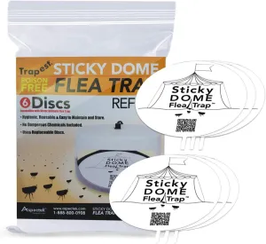 ASPECTEK Replacements Glue Discs, Sticky Dome Flea Trap Refills Pack of 6, White