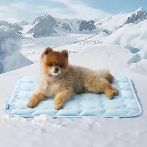 Bedsure Cooling Mat for Small Dogs  24x18 Thin Washable Cooling Pet Pad for Cat, QMAX>0.5, Portable Kennel Puppy Bed for Summer, Non-Slip Summer Crate Pad for Dog Up to 15 lbs