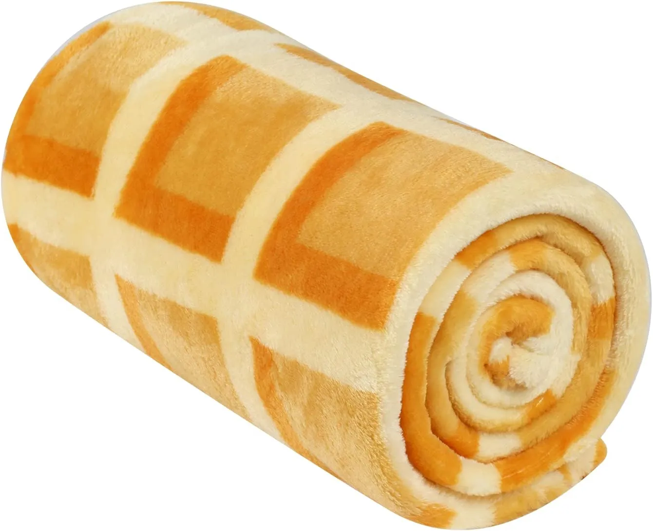 Bnuitland Waffle Funny Blanket, 300 GSM Double Sided Giant Novelty Realistic Food Blanket with Pouch for Adults and Kids, Super Soft Flannel Throw