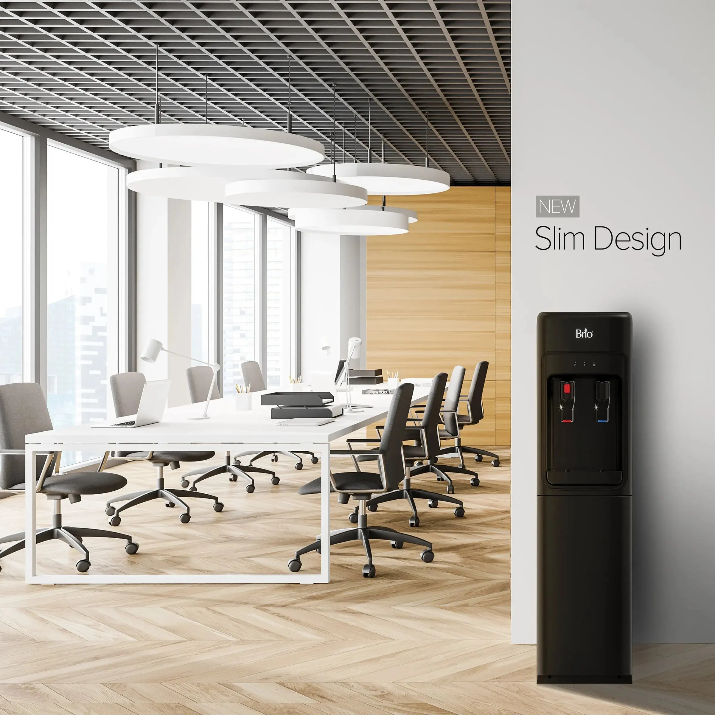 Brio Bottleless 2-Stage Filtration Water Dispenser, Tri-Temp, Connects to Your Water Line, Height 42"
