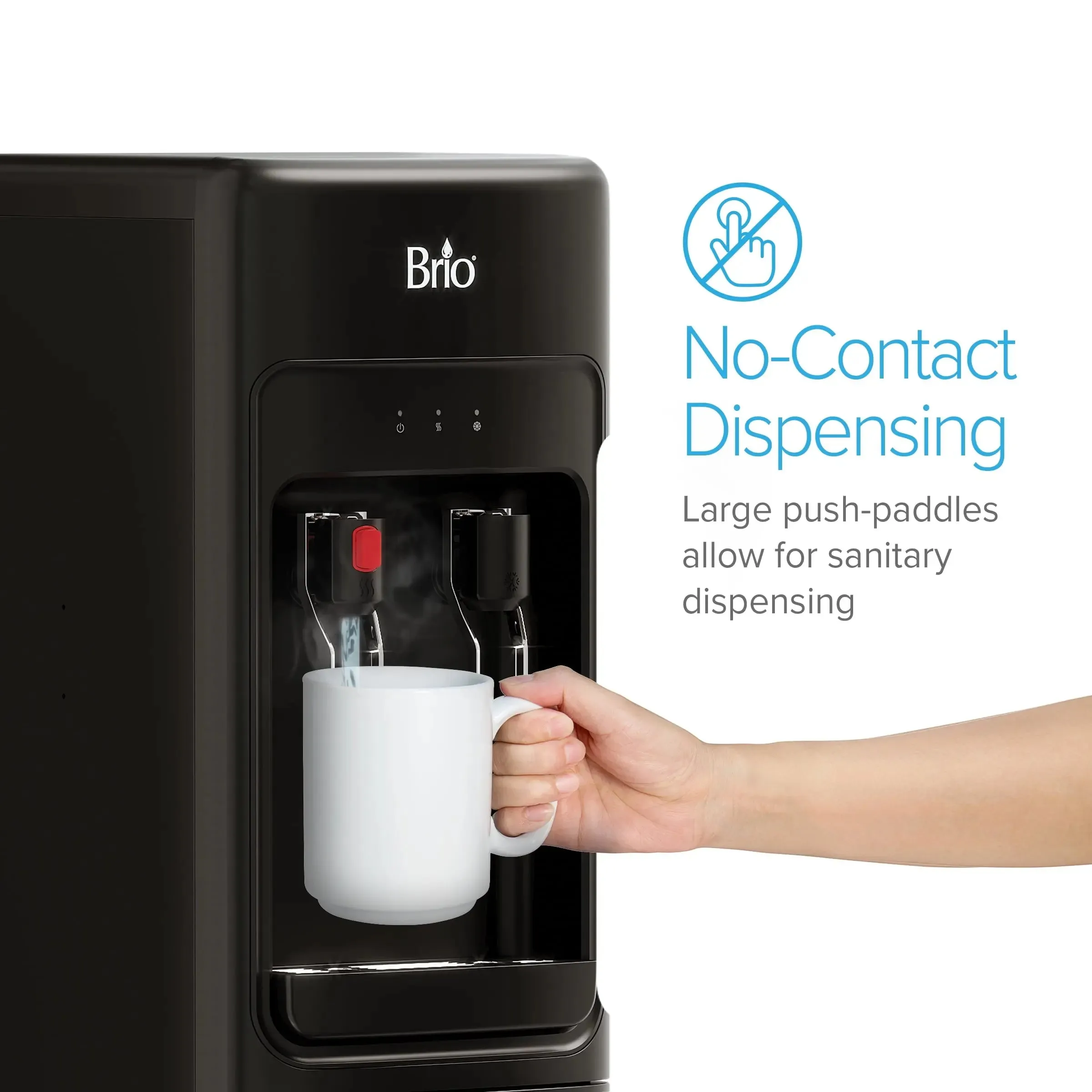 Brio Bottleless 2-Stage Filtration Water Dispenser, Tri-Temp, Connects to Your Water Line, Height 42"