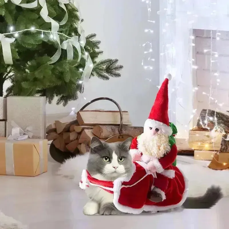 Christmas Dog Santa Costume - Funny Holiday Pet Outfit