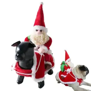 Christmas Dog Santa Costume - Funny Holiday Pet Outfit