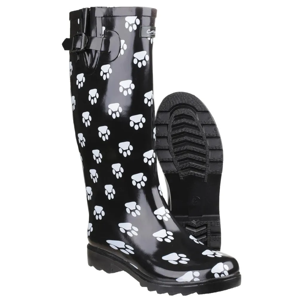 Cotswold Womens Dog Paw Wellingtons