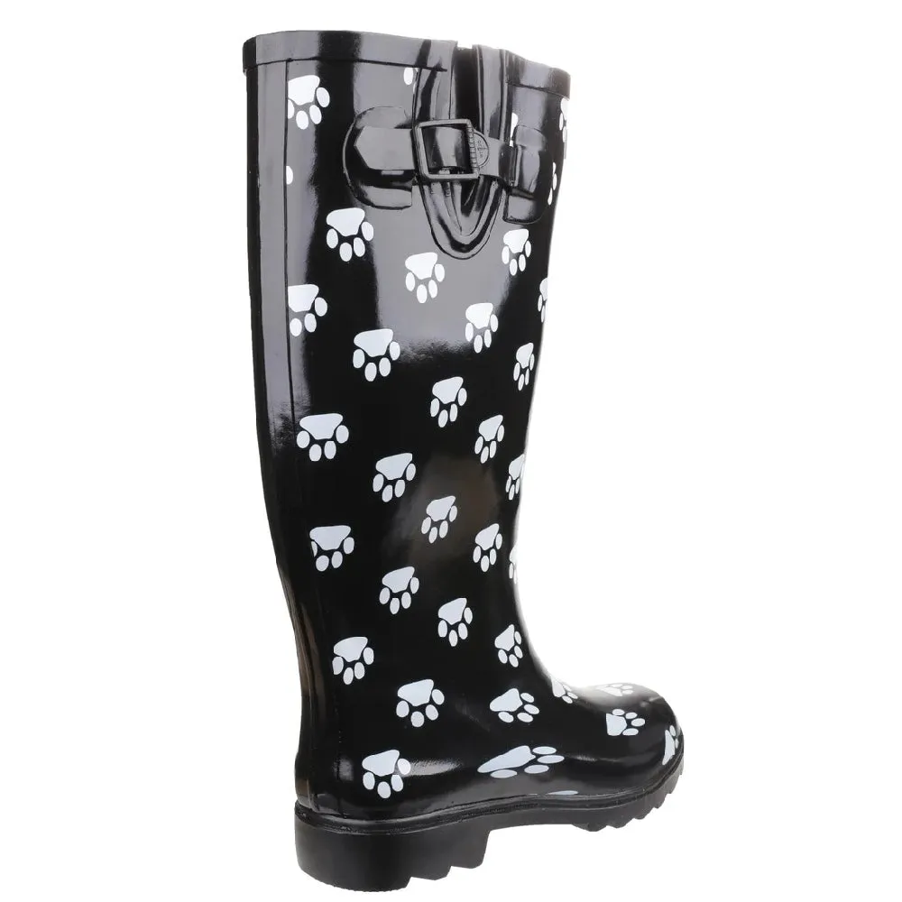 Cotswold Womens Dog Paw Wellingtons