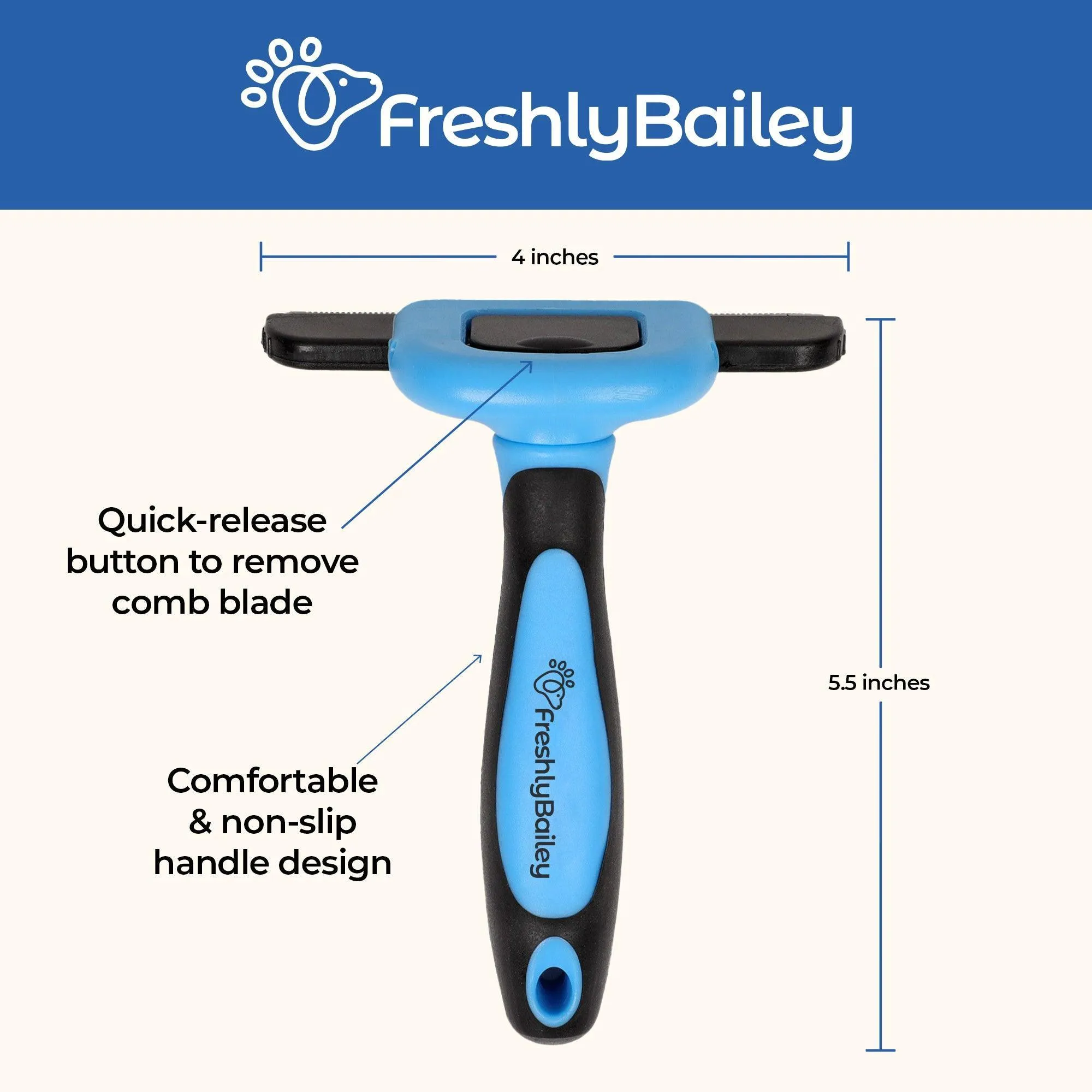 Deshedding Tool For Short Hair Cats & Dogs