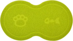 DM 8-Shaped Small Cat Litter Box Debris Catcher Mat, 18x10 Inches (Green)