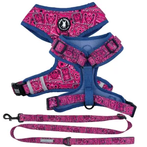 Dog Harness and Leash Set | Bandana Boujee Pink
