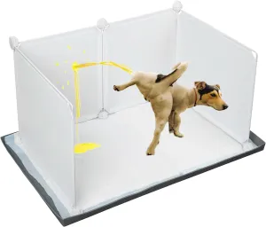 Dog Litter Box with High Walls,Indoor Dog Potty for Small to Medium Dogs Like Corgie French Bulldog,etc.No Spill Silicone Pee Pad Holder Tray for Dogs Work with Most Training Pads and Easy to Clean.