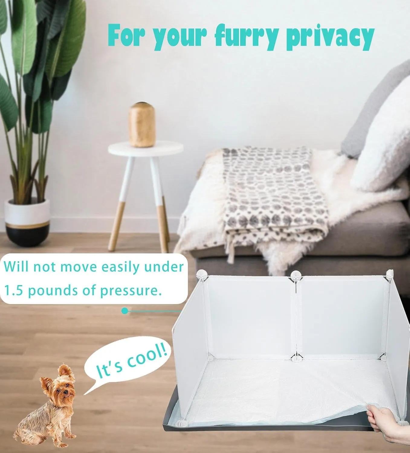 Dog Litter Box with High Walls,Indoor Dog Potty for Small to Medium Dogs Like Corgie French Bulldog,etc.No Spill Silicone Pee Pad Holder Tray for Dogs Work with Most Training Pads and Easy to Clean.