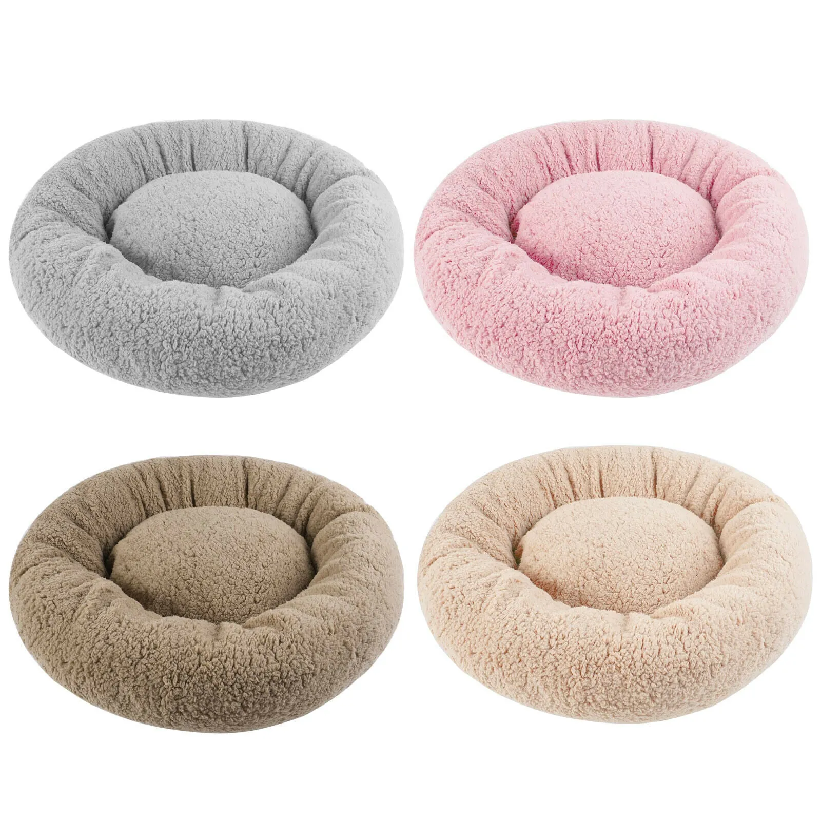 Donut Pet Bed Dish Cuddler Dog Cat Sleeping Cushion