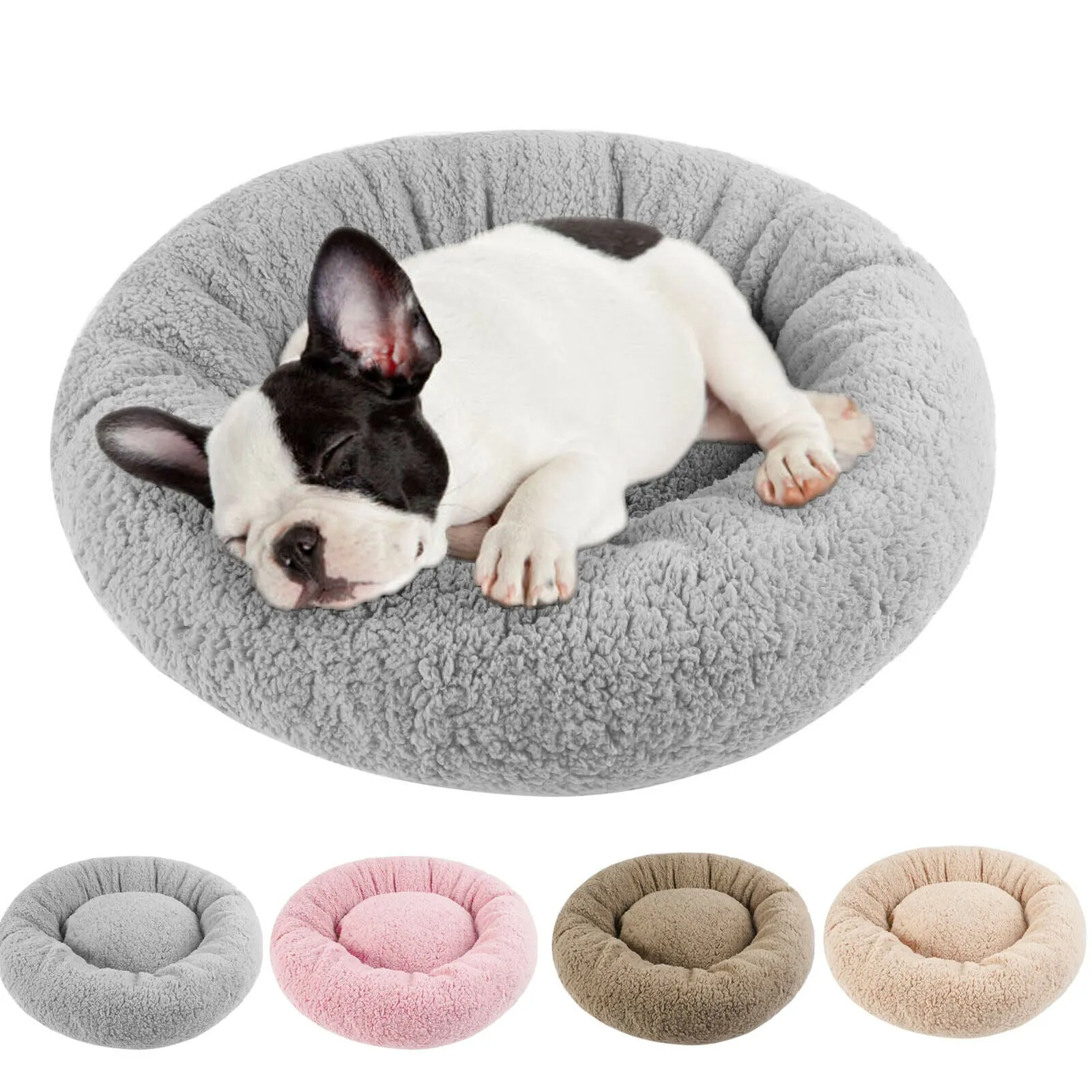Donut Pet Bed Dish Cuddler Dog Cat Sleeping Cushion