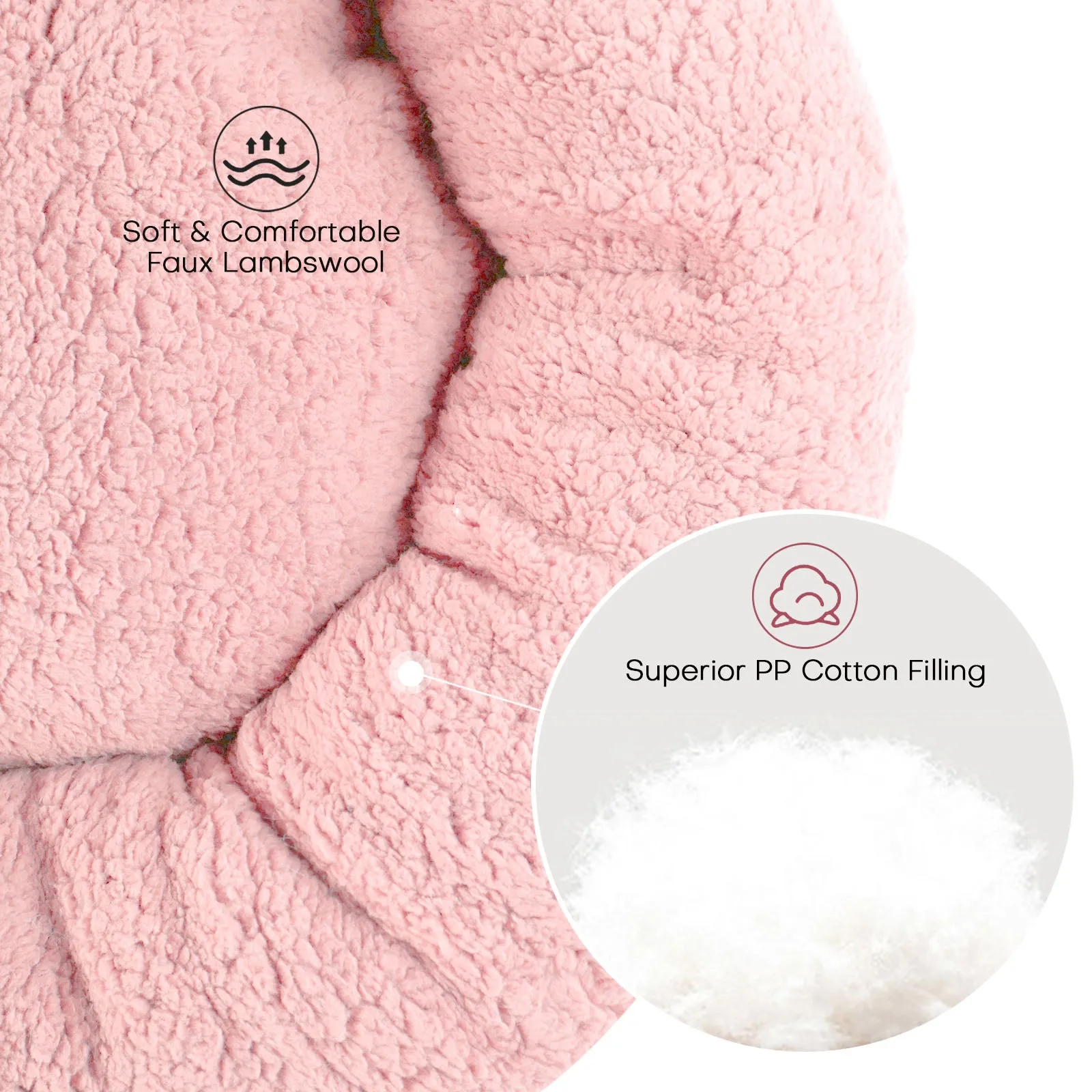 Donut Pet Bed Dish Cuddler Dog Cat Sleeping Cushion