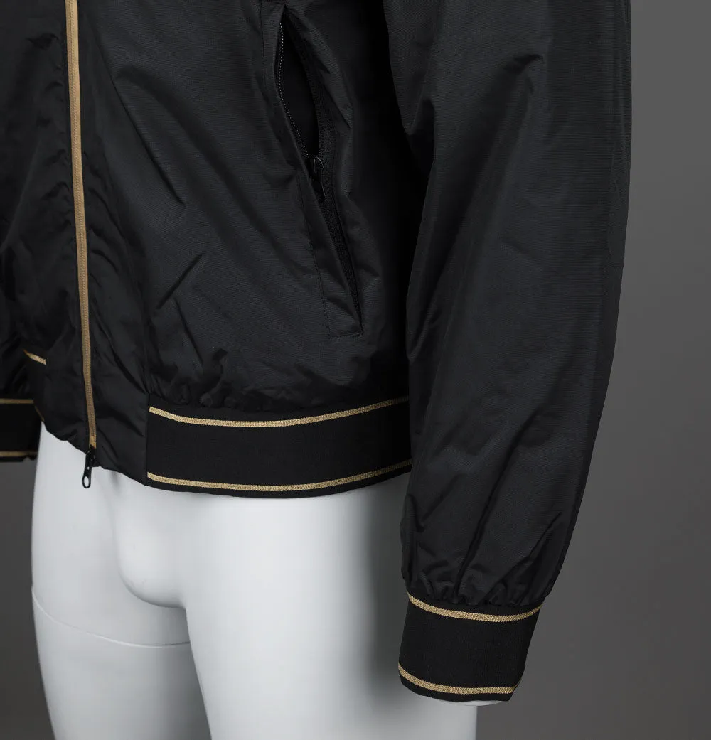 EA7 Logo Series Taping Hooded Bomber Jacket Black/Gold