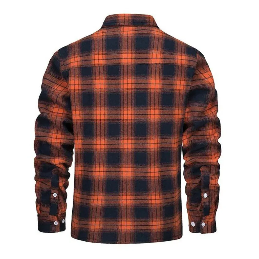 fleece-lined checked jacket