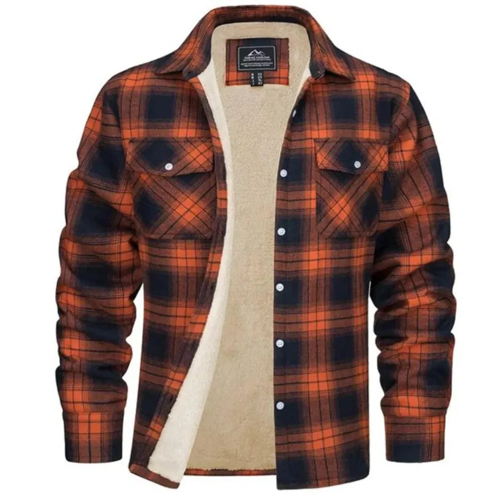 fleece-lined checked jacket