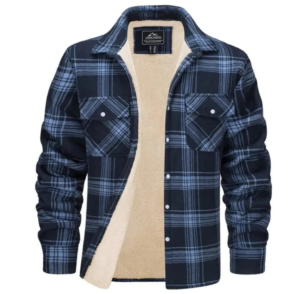 fleece-lined checked jacket