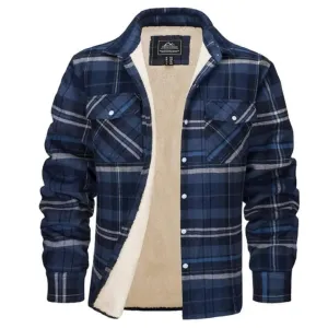 fleece-lined checked jacket
