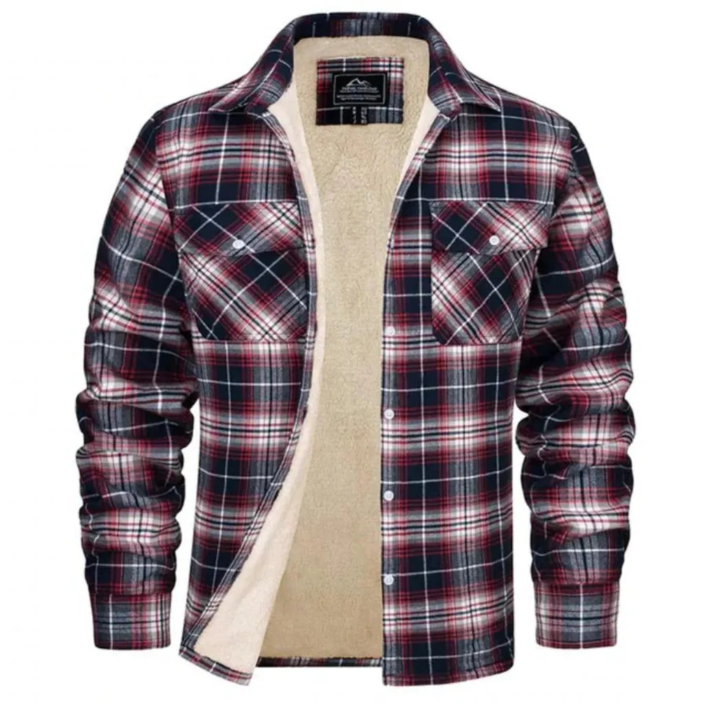 fleece-lined checked jacket