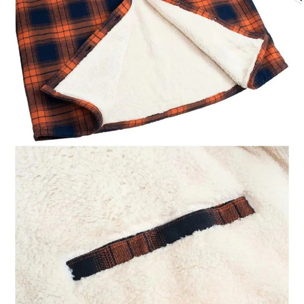 fleece-lined checked jacket