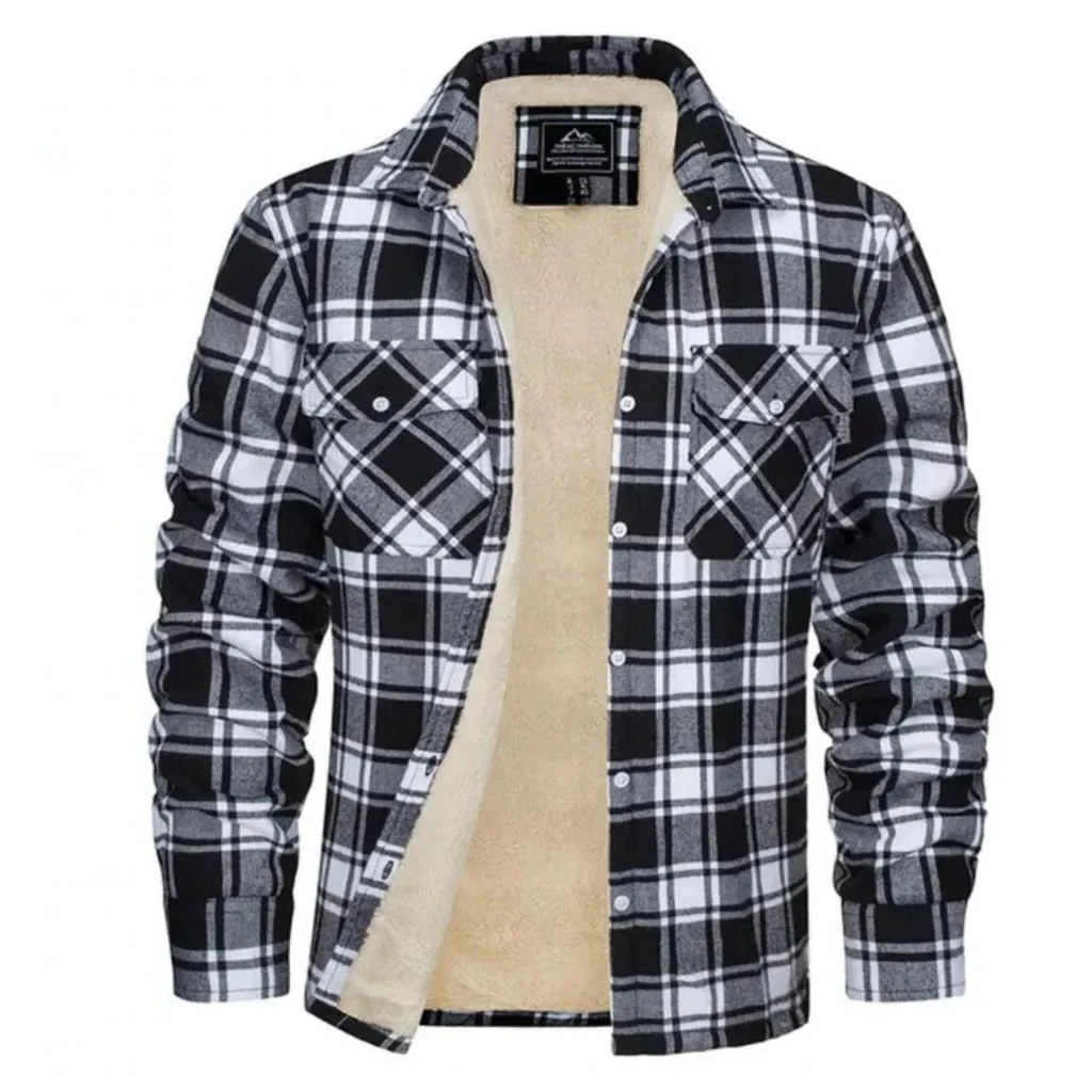 fleece-lined checked jacket