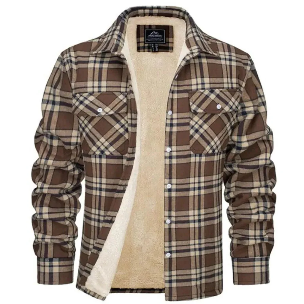 fleece-lined checked jacket