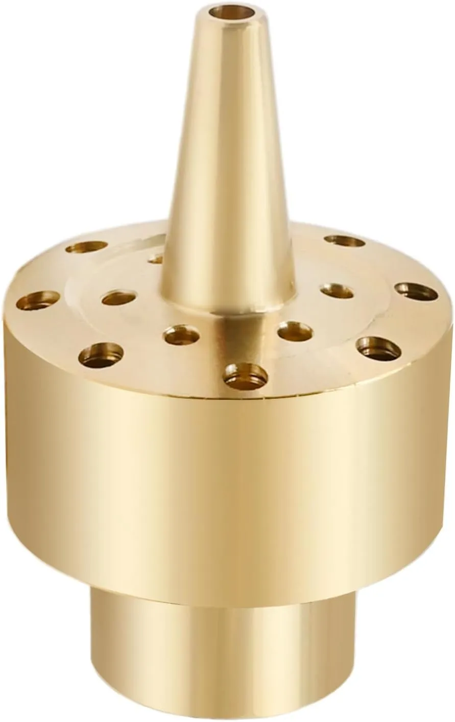 Fountain Nozzle 1/2" Brass Column Multi-Directional Jet Pond Fountain Nozzle for Outdoor Garden Decoration, Small to Medium Ponds or Water Features