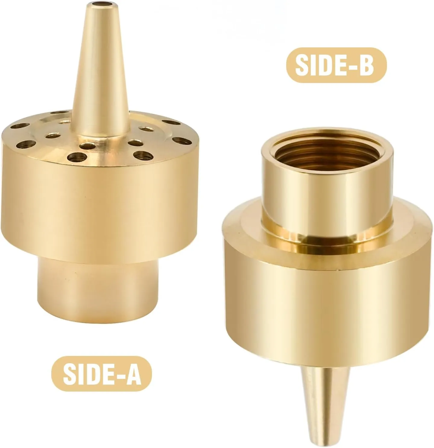 Fountain Nozzle 1/2" Brass Column Multi-Directional Jet Pond Fountain Nozzle for Outdoor Garden Decoration, Small to Medium Ponds or Water Features