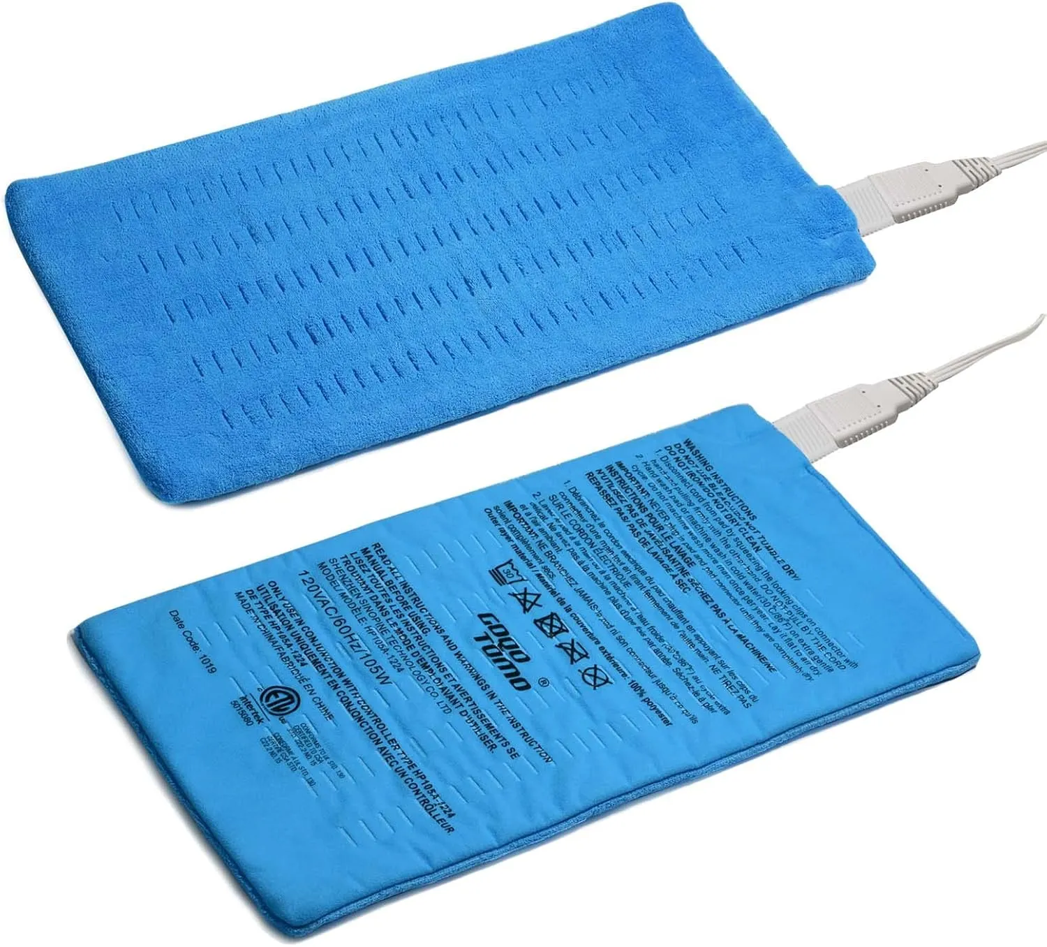 GOQOTOMO Large Electric Heating Pad for Back Pain and Cramps Relief -XL [12"x24"] - Ultra-Soft Heat Pad with Moist & Dry Heat Therapy Options - Auto Shut Off - Hot Heated Pad by-HB003