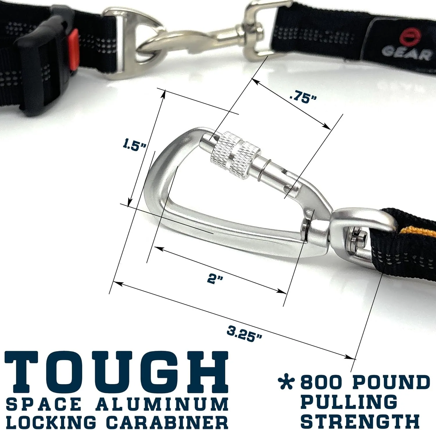 Hands-Free Dog Leash with Locking Carabiner & Waterproof Pouch  Adjustable Waist Belt for Running, Walking & Hiking with Reflective Design