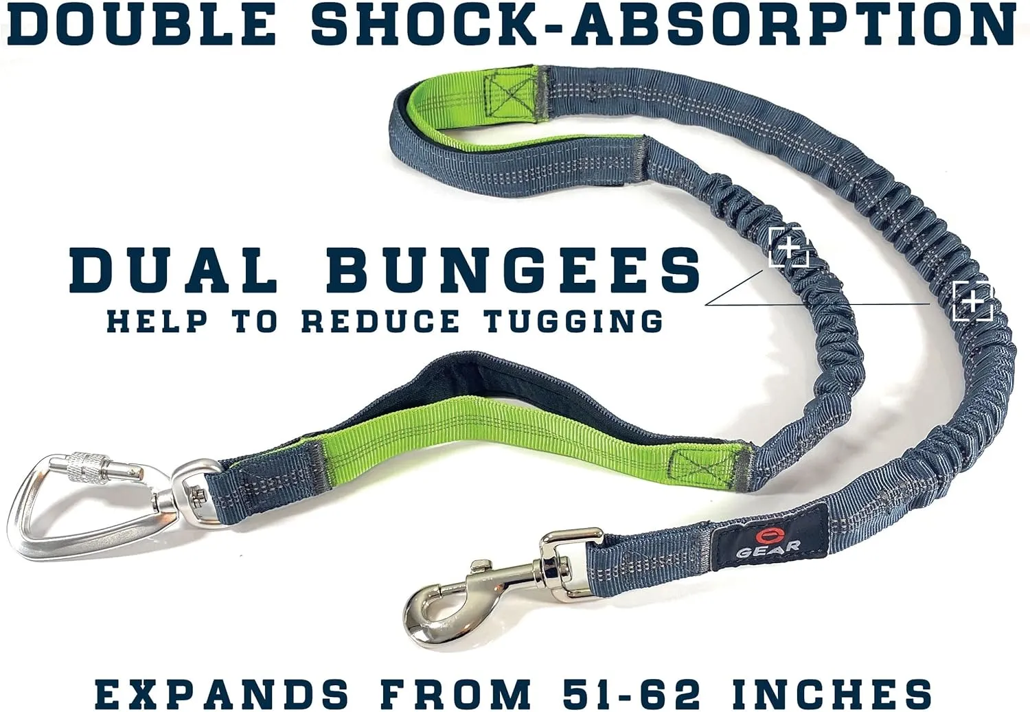 Hands-Free Dog Leash with Locking Carabiner & Waterproof Pouch  Adjustable Waist Belt for Running, Walking & Hiking with Reflective Design
