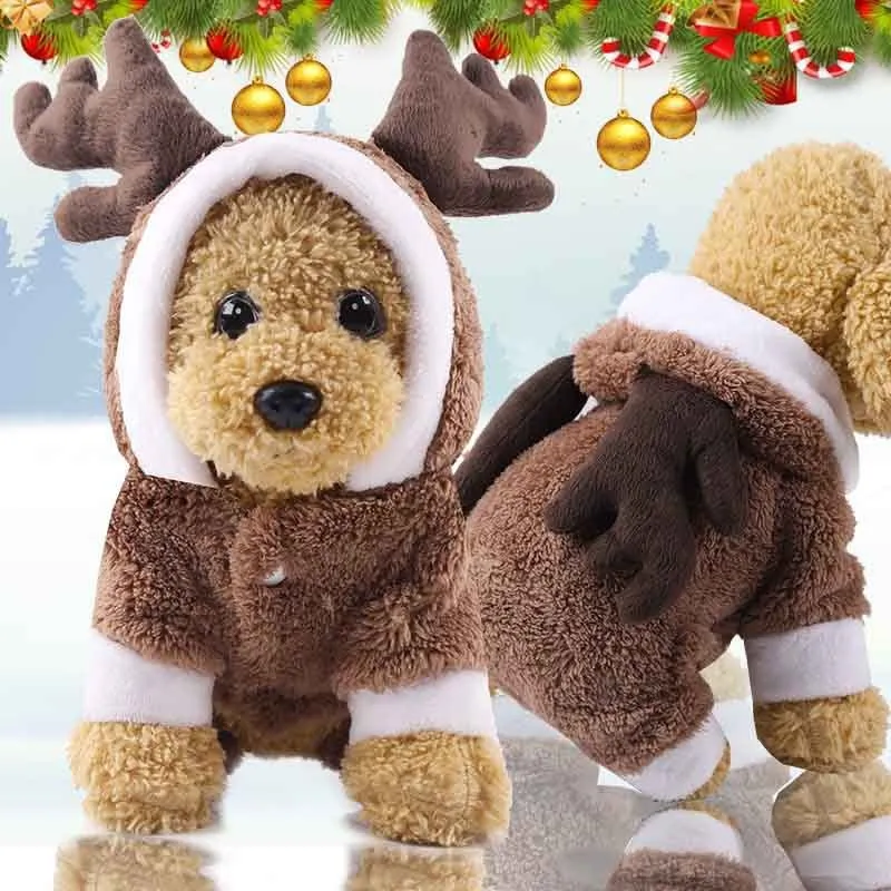 Holiday Pet Costume - Santa & Reindeer Outfit for Dogs