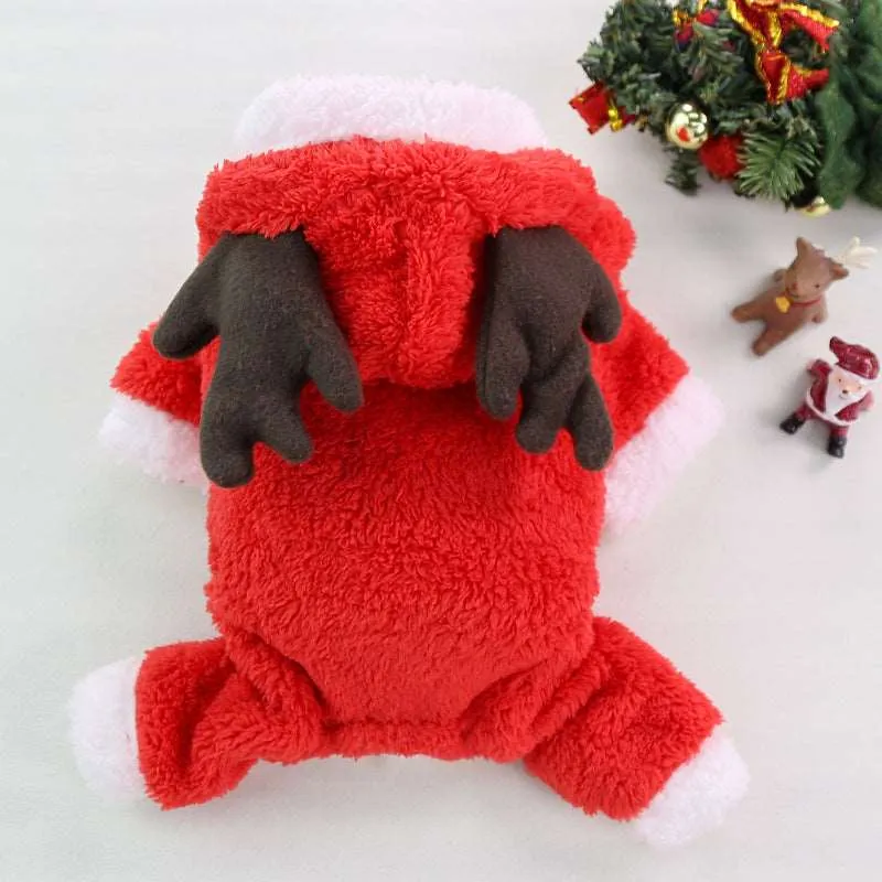 Holiday Pet Costume - Santa & Reindeer Outfit for Dogs