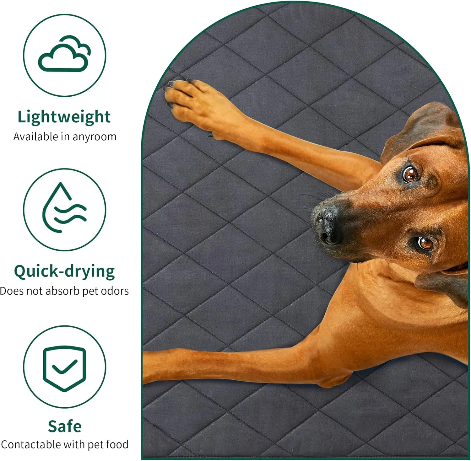 HOMBYS Chew Proof Dog Crate Pad Mat 35"x22", Upgraded Indestructible Training Fabric Pet Bed for Teething Puppy Who Chew Their Beds, Durable Kennel Pad for Dogs Cages