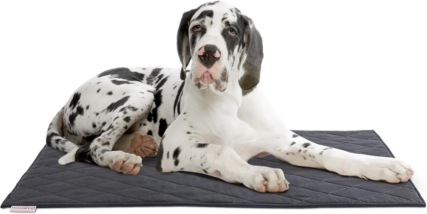 HOMBYS Chew Proof Dog Crate Pad Mat 35"x22", Upgraded Indestructible Training Fabric Pet Bed for Teething Puppy Who Chew Their Beds, Durable Kennel Pad for Dogs Cages