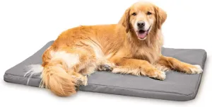 K9 Ballistics Tough Rip-Stop Orthopedic Dog Bed - Durable, Removable, Washable Cover, Kennel Pad Fits in Crate, Large 41"x27", Light Gray Velvet
