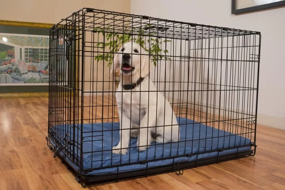 K9 Ballistics Tough Rip-Stop Orthopedic Dog Bed - Durable, Removable, Washable Cover, Kennel Pad Fits in Crate, Large 41"x27", Light Gray Velvet