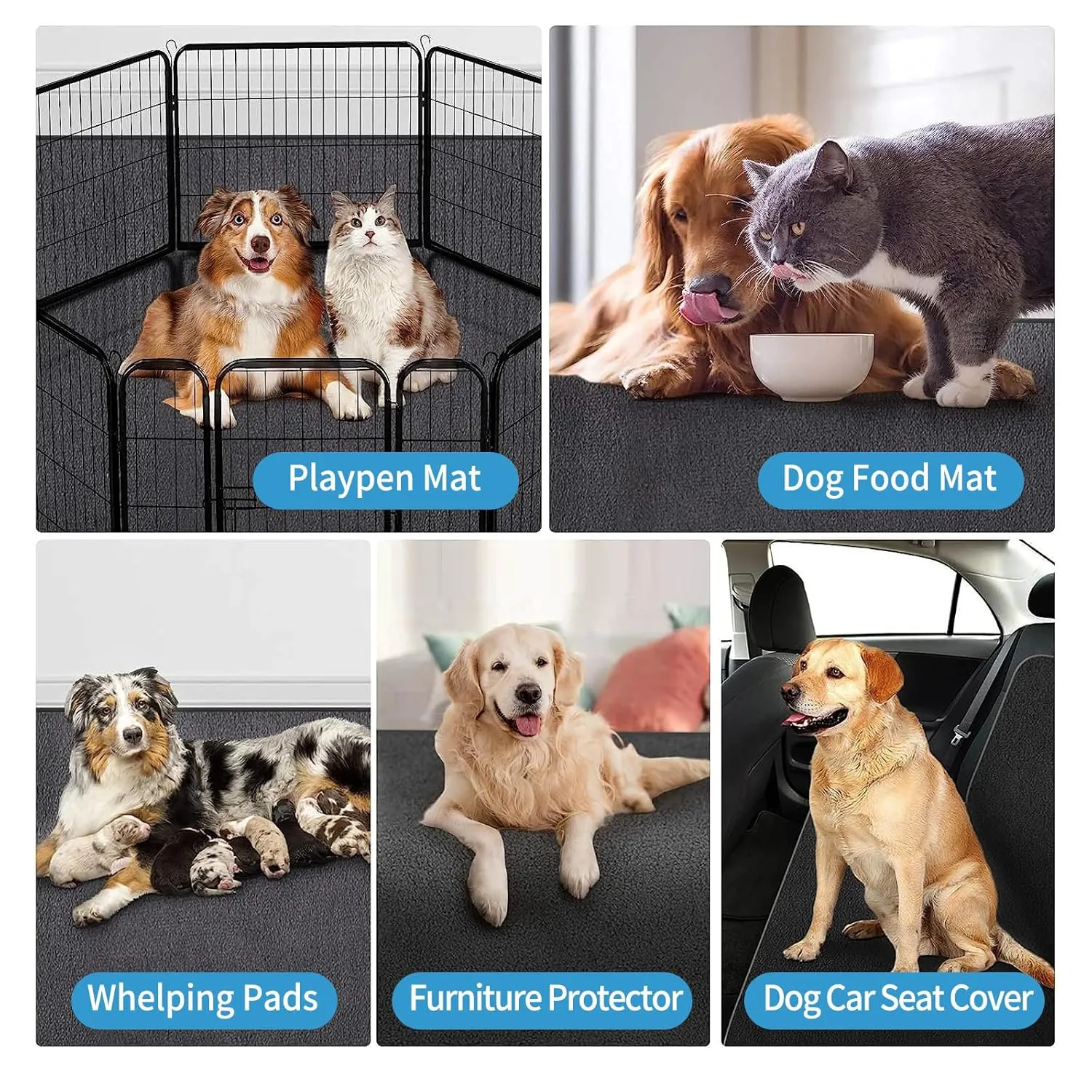 Kennel Pad Dog Crate Mat Liner, Absorbs Urine, Waterproof, Non-Slip, Washable Puppy Pee Pad for Kennel Training - Under Pet Cage to Protect Floors, Thin Cut to Fit Design (36" x 24" - 1 Pack)