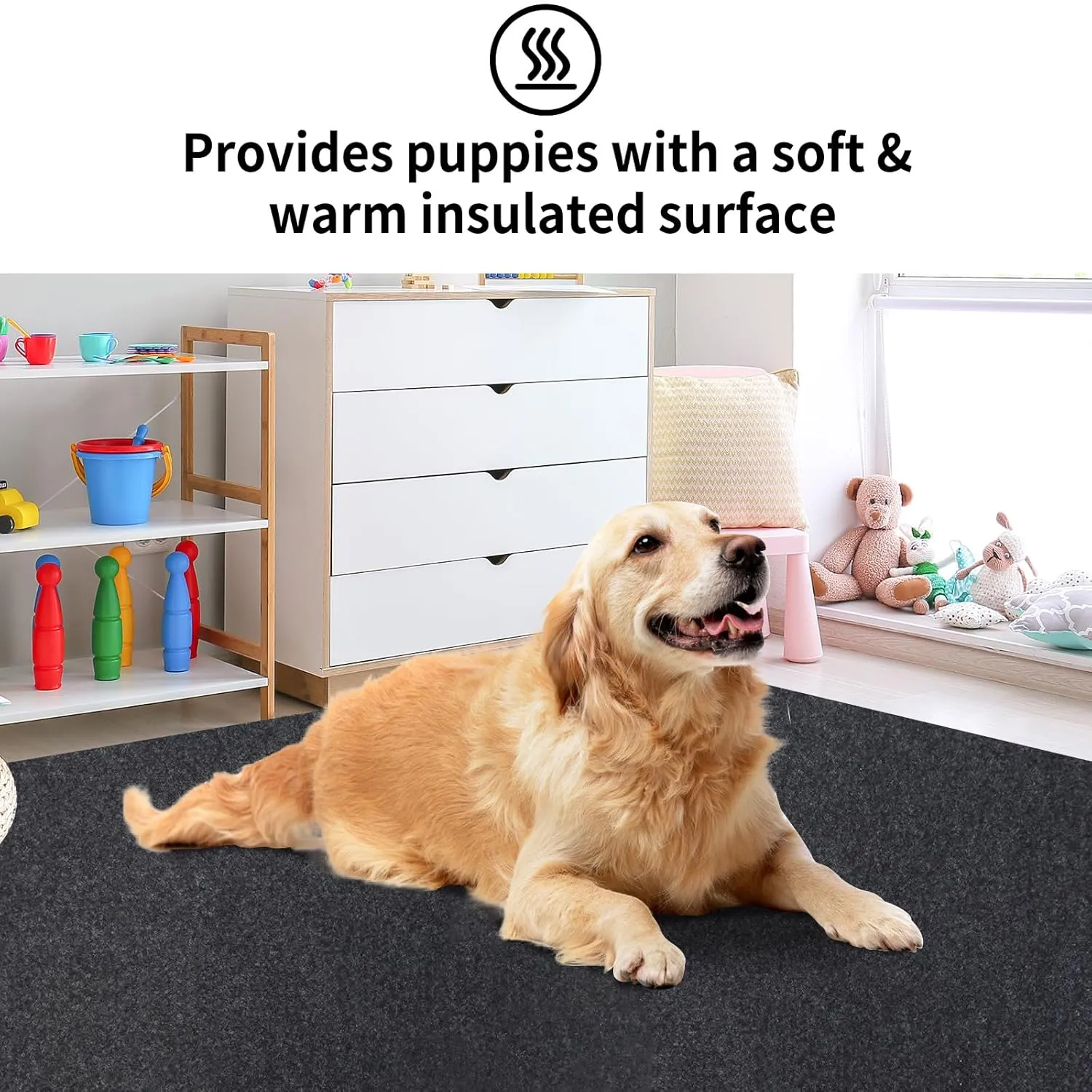 Kennel Pad Dog Crate Mat Liner, Absorbs Urine, Waterproof, Non-Slip, Washable Puppy Pee Pad for Kennel Training - Under Pet Cage to Protect Floors, Thin Cut to Fit Design (36" x 24" - 1 Pack)