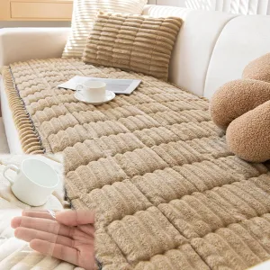 Lazy Soft Flannel Breathable Pet Mat Non-Slip Couch Cover, Sofa Protector for All Pets with Washable Cover (Brown, 27.56x82.68in)