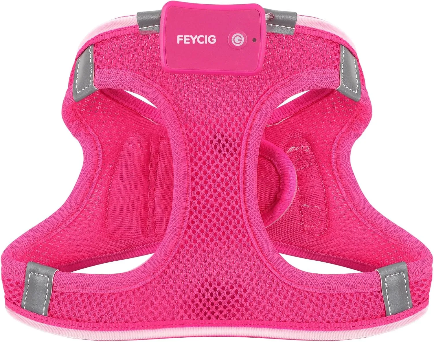Light Up Dog Harness,Rechargeable LED Dog Harness for Small Medium Large Dogs,Reflective Lighted Safety Vest for Night Walking & Camping,Lightweight & Adjustable,Pink,XS