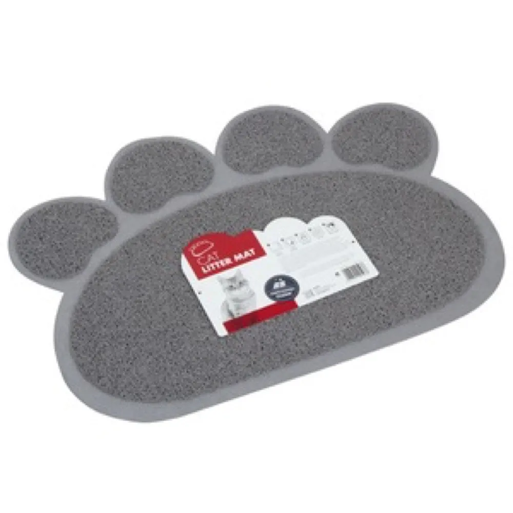 M-Pets Paw Cat Litter Mat (Grey)