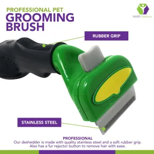 MARS WELLNESS Pet Grooming Brush - Double Sided Shedding and Dematting Tool - Grooming Undercoat Rake for Cats and Dogs