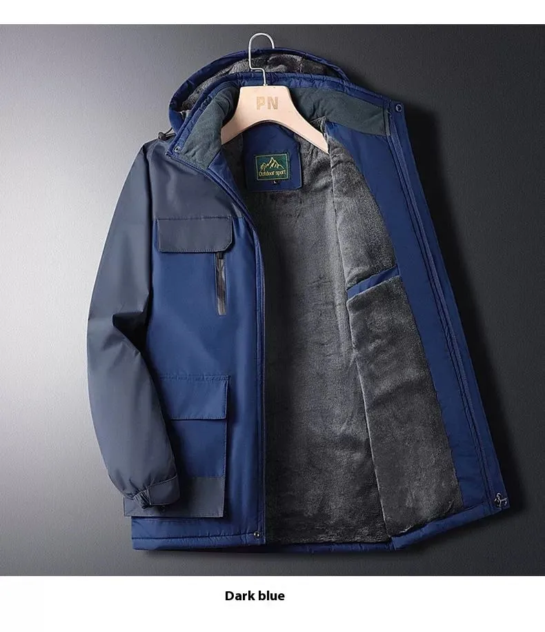 Men's Assault Jacket Fleece-lined Thickened Warm-keeping Cotton Clothing Dad Winter Clothes Coat